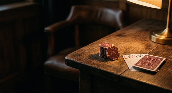 Έγχρωμη σκηνή καζίνο με κάρτες, ζάρια και μάρκες